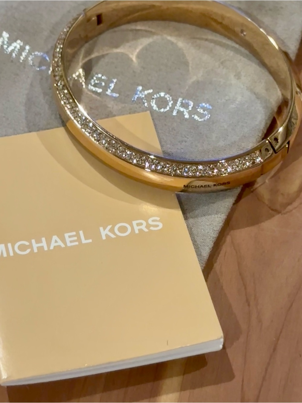 New - Michael Kors Gold Bangle Bracelet with Pave’ style Crystals. Never worn. - Picture 2 of 7